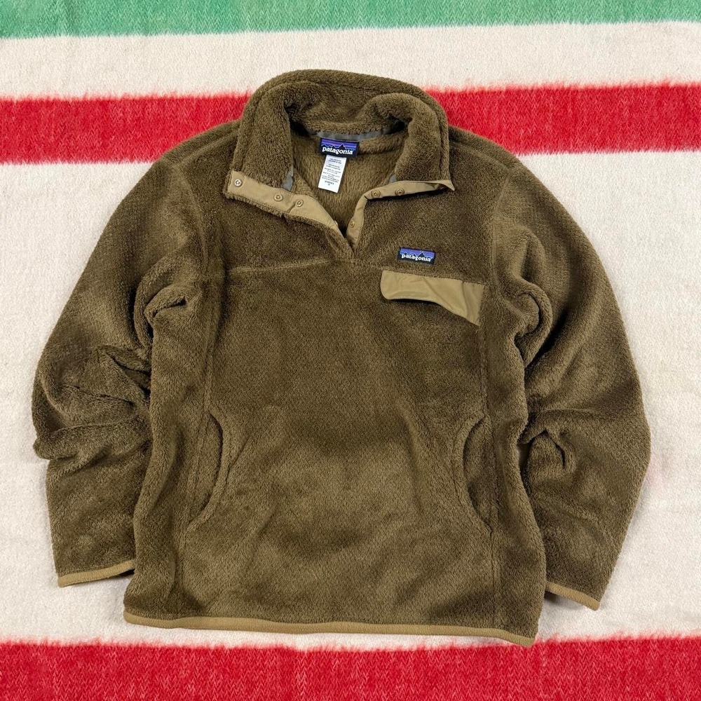 Patagonia Womens Re-Tool Snap-T Fleece Pullover Brown Khaki Medium M